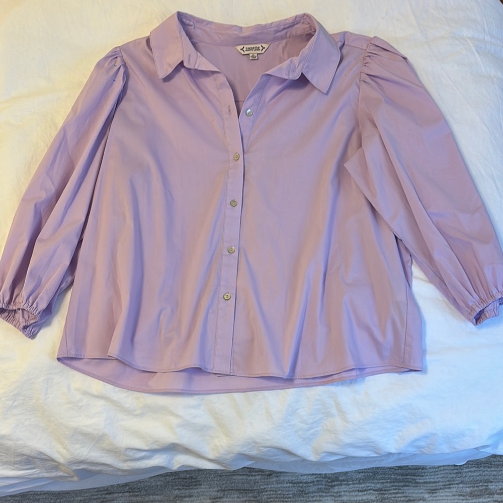 Lavender Button-Up Blouse